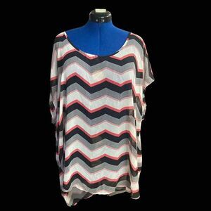 TORRID Women’s Sheer Multicolored Short Sleeve Top Size 4 New With Tags‎